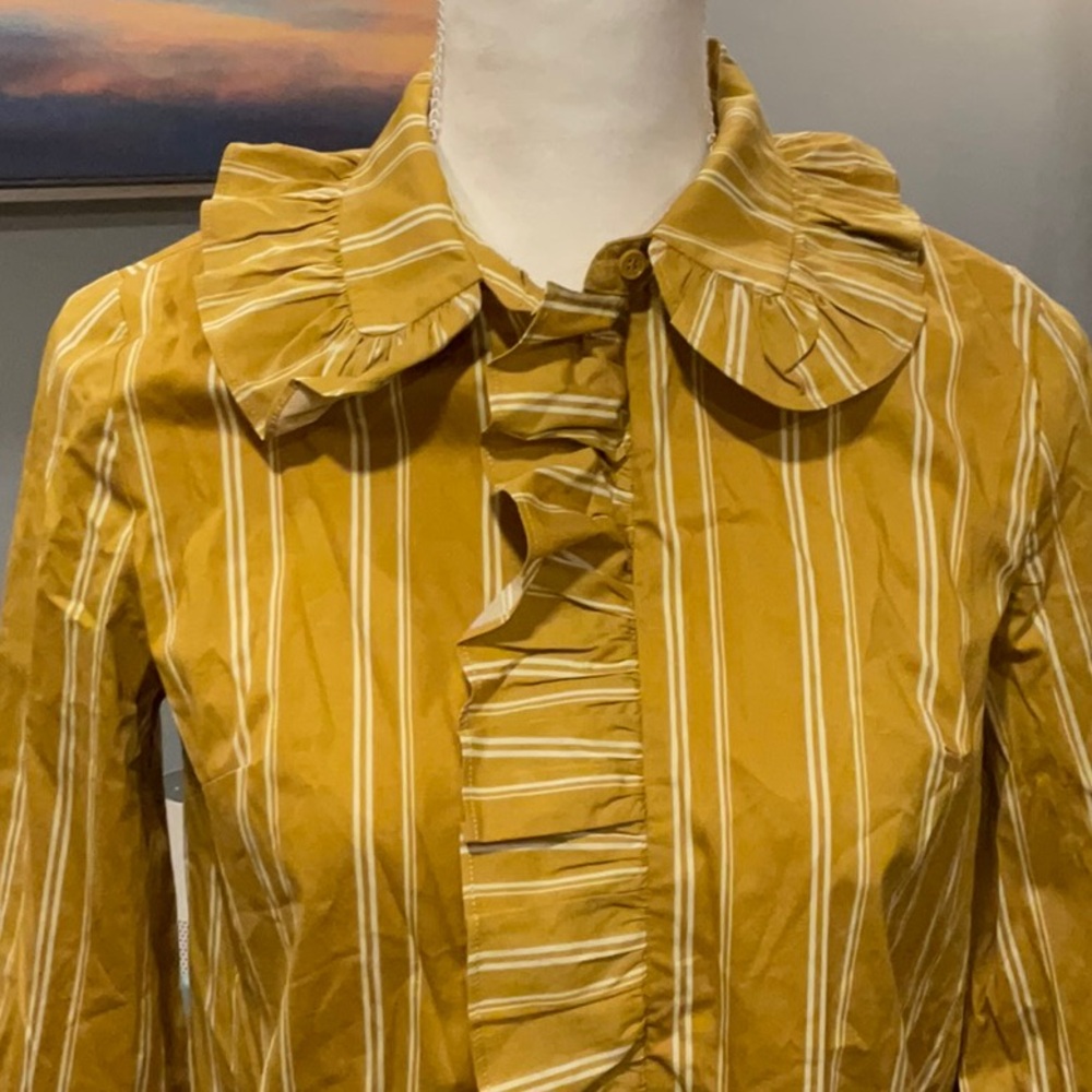 Free People X Just Female Giva Striped Button Down Shirt NWT Sz XS PTP 18 $140 - Picture 3 of 11